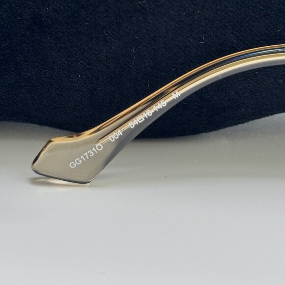 NEW GUCCI GG1731O 004 TRANSPARENT PALE KHAKI GREEN UNISEX EYEGLASSES GUCCI - Picture 9 of 12